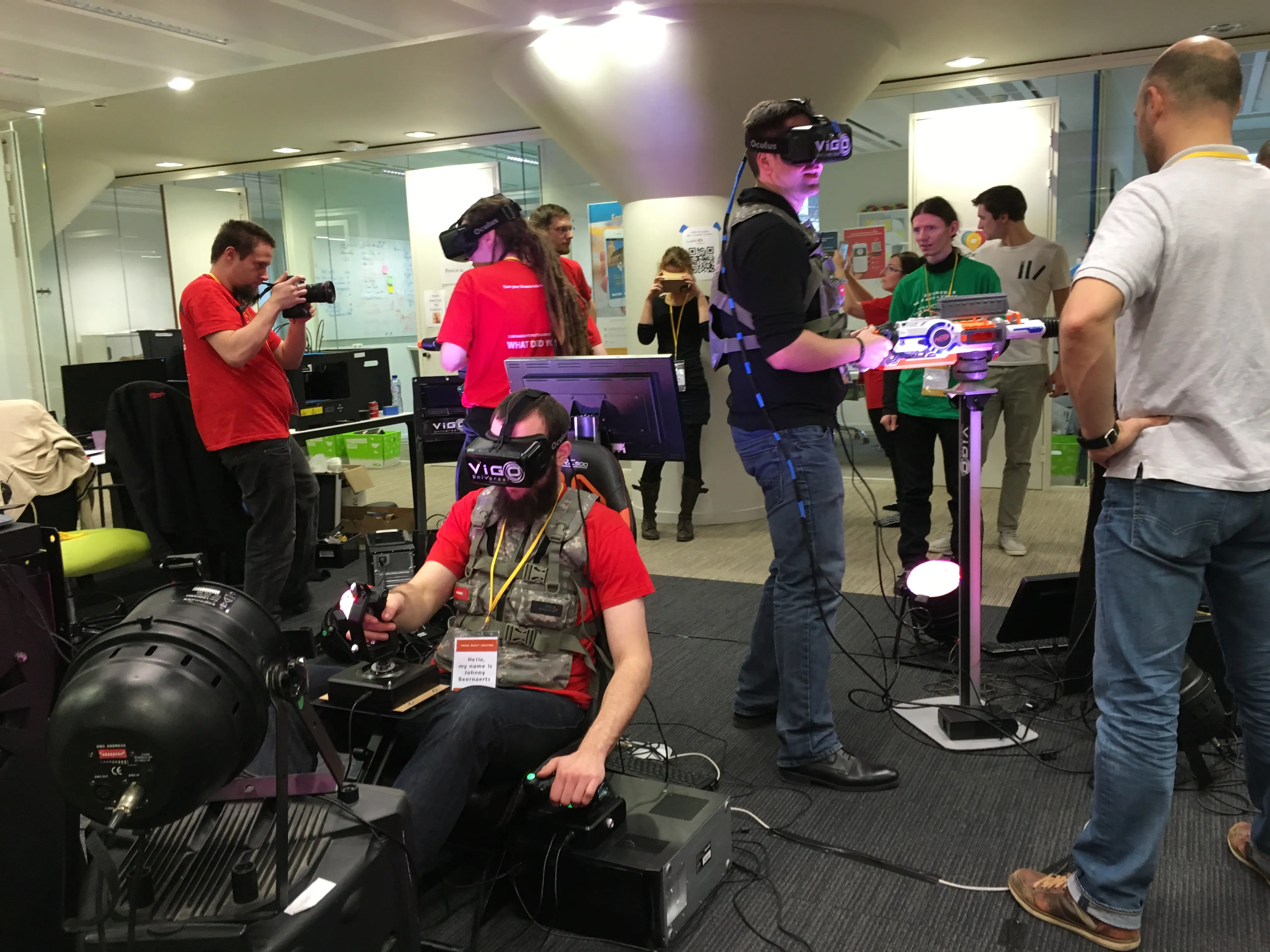 Coding and building at hackathon